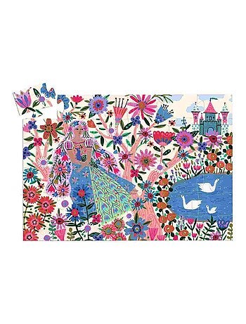 Puzzle 36 pièces La princesse et son paon
