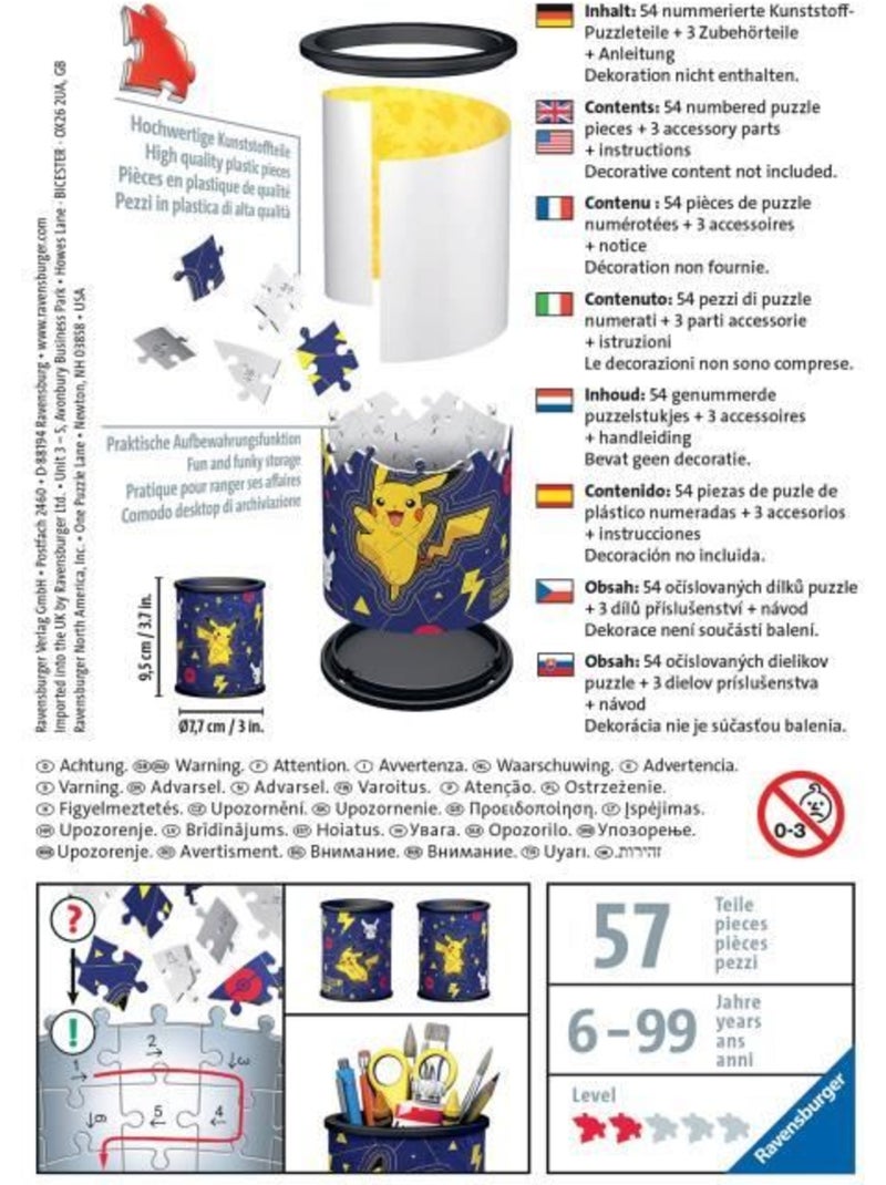 Puzzle 3D - 54 pi?ces : Pot ? crayons : pok?mon N/A - Kiabi
