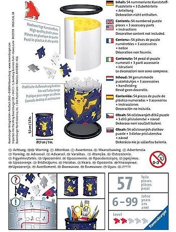 Puzzle 3D - 54 pièces : Pot à crayons : pokémon