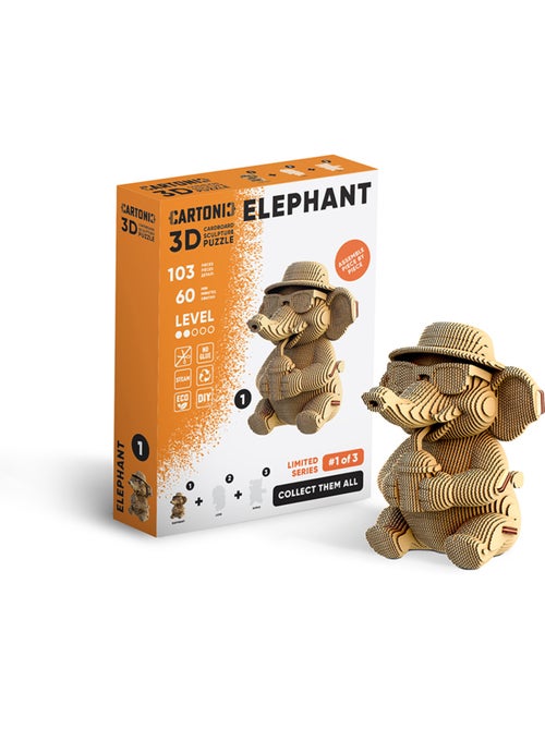 Puzzle 3d 103 pièces éléphant - Kiabi