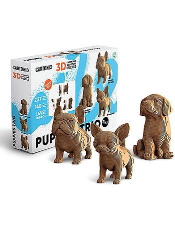Puzzle 3d 227 pièces trio de chiots