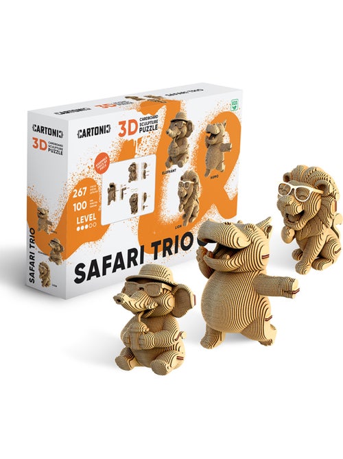 Puzzle 3d 237 pièces trio safari - Kiabi