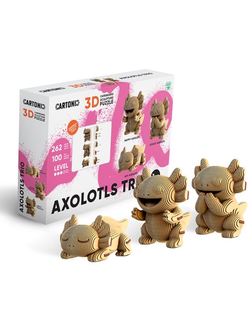 Puzzle 3d 262 pièces trio d'axolotls - Kiabi