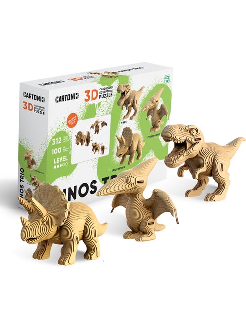 Puzzle 3d 312 pièces trio de dinosaures - Kiabi