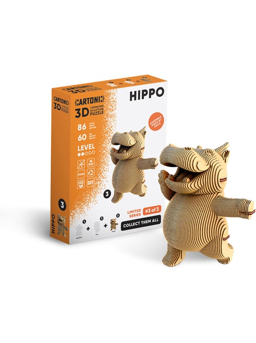 Puzzle 3D 86 pièces hippopotame - Kiabi