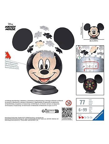 Puzzle 3D Ball 72 pièces - Disney Mickey Mouse