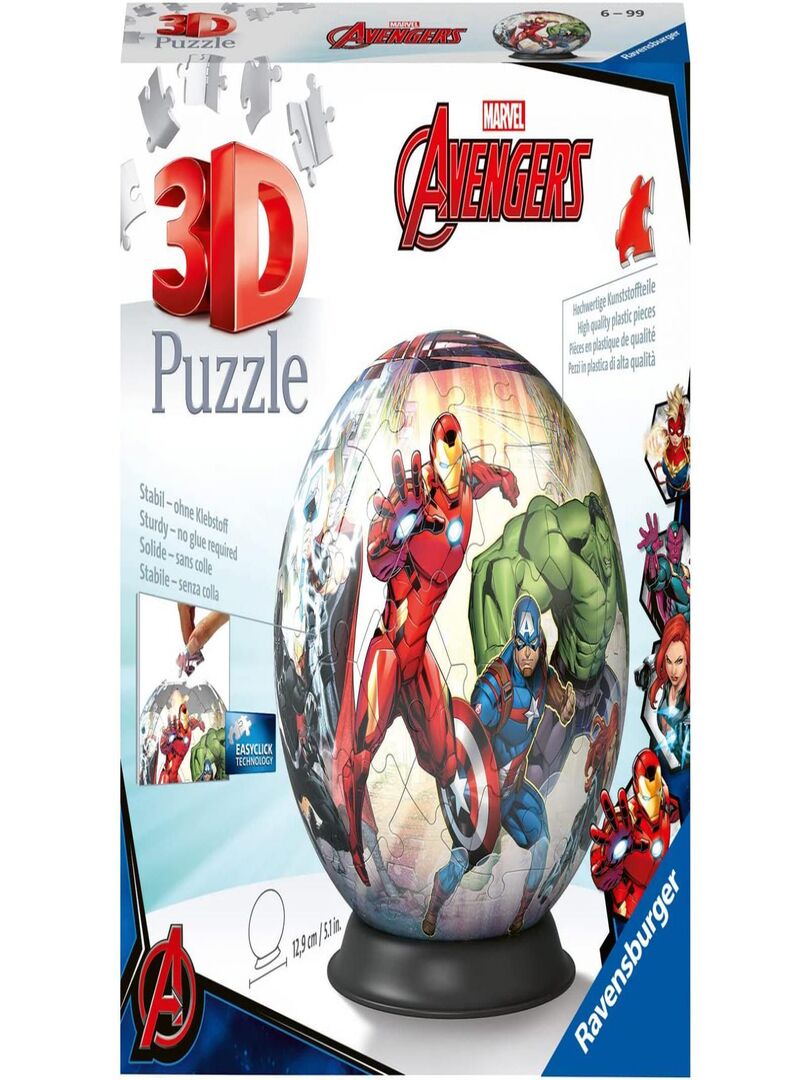 Puzzle ball 72 pièces: Marvel Avengers - Ravensburger - Rue des