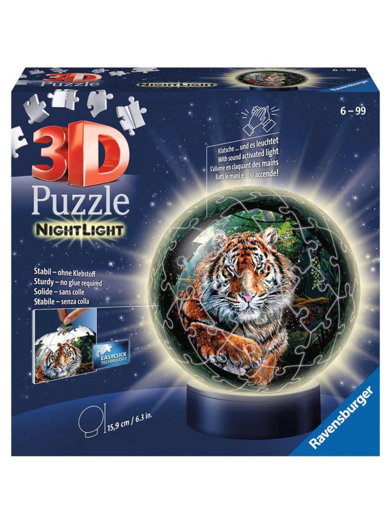 Puzzle 3D Ball 72 pièces illuminé - Les grands félins N/A - Kiabi