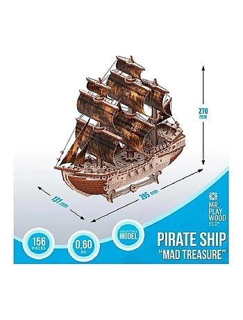 Puzzle 3d bateau pirate