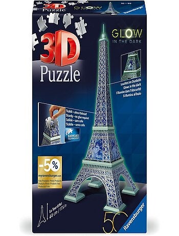 Puzzle 3D Building - Tour Eiffel phosphorescente