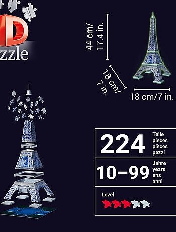 Puzzle 3D Building - Tour Eiffel phosphorescente