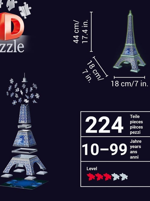 Puzzle 3D Building - Tour Eiffel phosphorescente - Kiabi