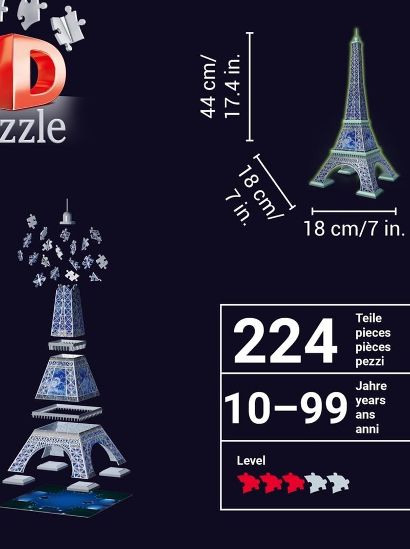 Puzzle 3D Building - Tour Eiffel phosphorescente N/A - Kiabi
