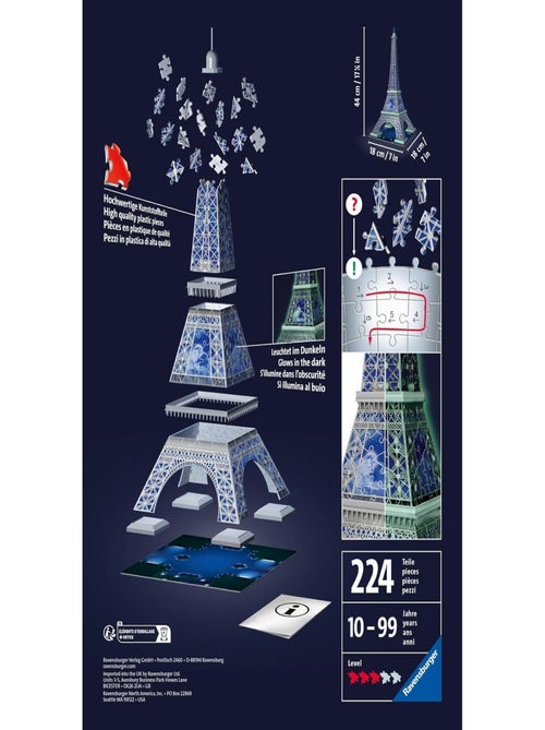 Puzzle 3D Building - Tour Eiffel phosphorescente - Kiabi