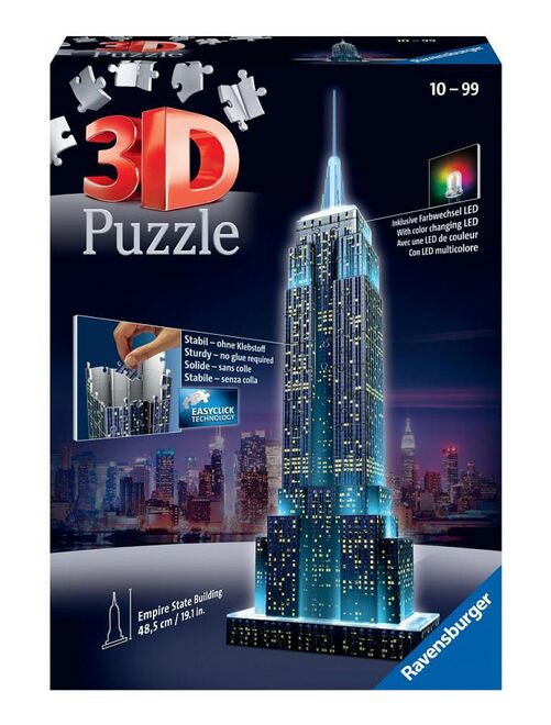 Puzzle 3d empire state building illuminé - Kiabi