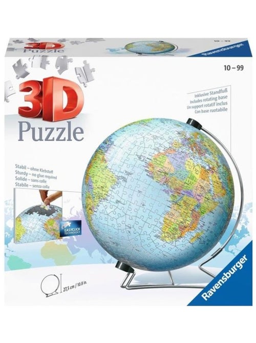 Puzzle 3D Globe 540 pièces - Ravensburger - Éducatif pour enfants - Sans colle - Dès 12 ans - Kiabi