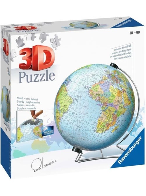 Puzzle 3D Globe 540 pièces - Ravensburger - Éducatif pour enfants - Sans colle - Dès 12 ans - Kiabi