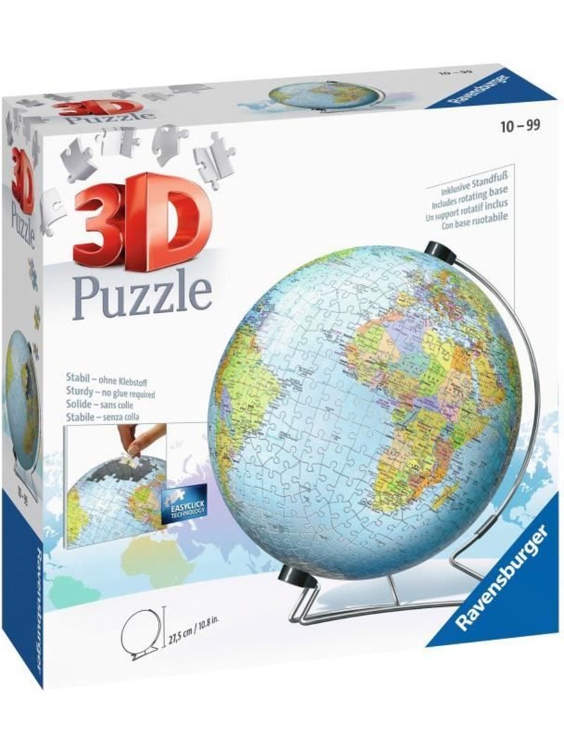 Puzzle 3D Globe 540 pièces - Ravensburger - Éducatif pour enfants - Sans colle - Dès 12 ans N/A - Kiabi