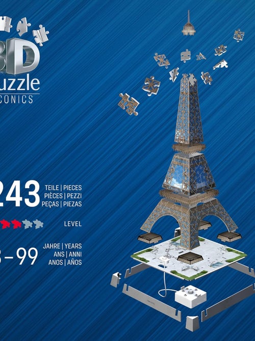 Puzzle 3D Tour Eiffel illumin?e 216 pcs - Kiabi