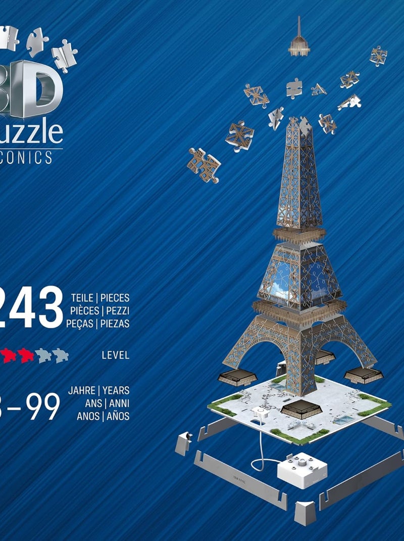 Puzzle 3D Tour Eiffel illuminée 216 pcs N/A - Kiabi