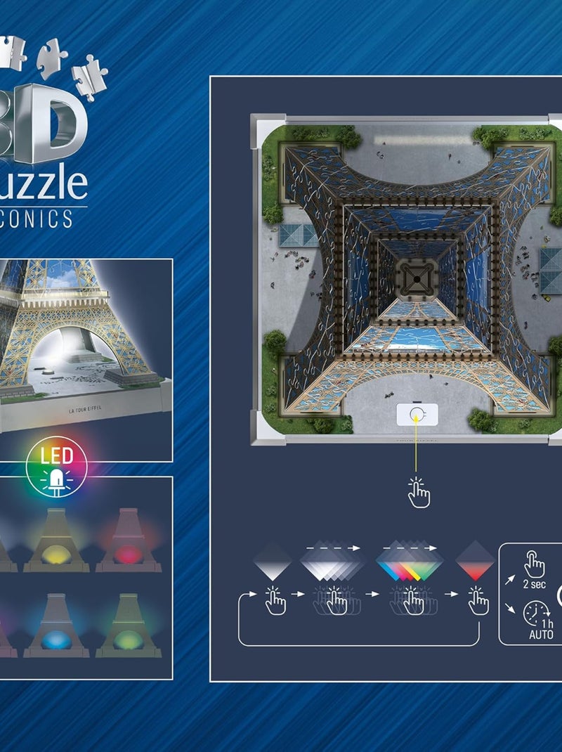 Puzzle 3D Tour Eiffel illuminée 216 pcs N/A - Kiabi