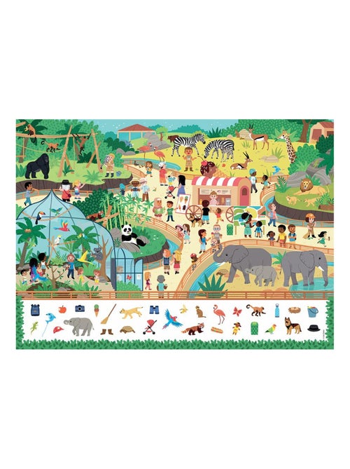 Puzzle 45 pièces : Cherche et trouve : Au zoo - Kiabi