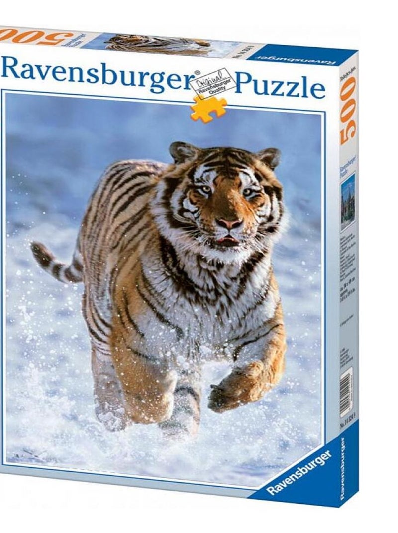 Puzzle 500 p - tigre dans la neige N/A - Kiabi