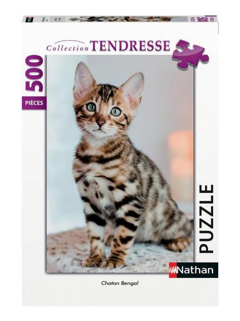 Puzzle 500 Pièces - Chaton Bengal  - Nathan N/A - Kiabi