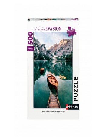 Puzzle 500 Pièces - Les Barques Du Lac De Braie, Italie - Nathan