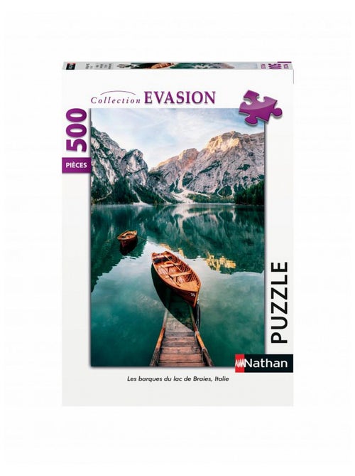Puzzle 500 Pièces - Les Barques Du Lac De Braie, Italie - Nathan - Kiabi