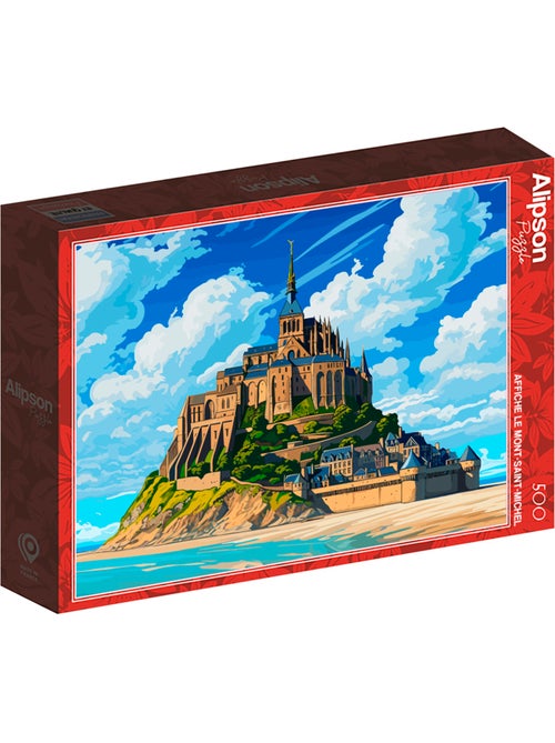 Puzzle 500 pièces Affiche du Mont-Saint-Michel - Fabriqué en France - Kiabi
