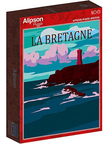 Puzzle 500 pièces Affiche phare Breton - Fabriqué en France
