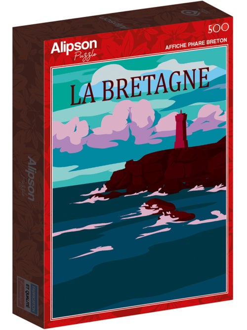 Puzzle 500 pièces Affiche phare Breton - Fabriqué en France - Kiabi Puzzle 500 pièces Affiche phare Breton - Fabriqué en France - Kiabi