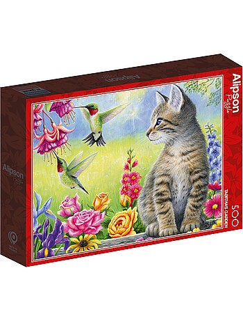 Puzzle 500 Pièces Chat Dans Jardin - Fabriqué en France