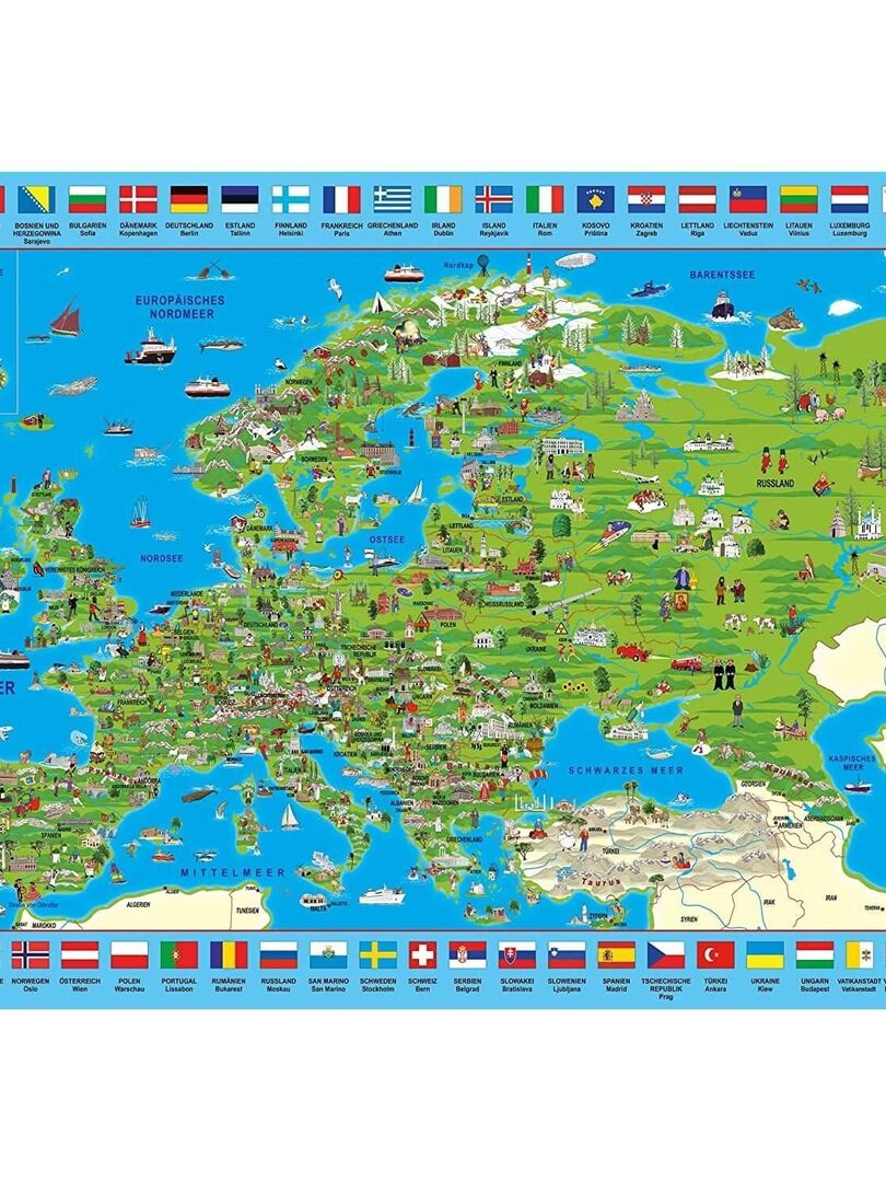 Puzzle 250 pièces : Carte du Monde - N/A - Kiabi - 20.15€