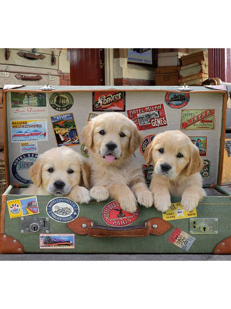 Puzzle 500 pièces : Des chiots dans les bagages N/A - Kiabi