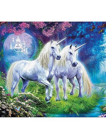 Puzzle 500 pièces : Des licornes dans la forêt