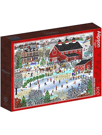 Puzzle 500 pièces Étang avec canards en hiver - Fabriqué en France