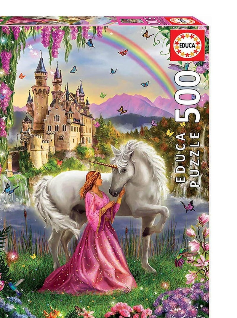 Puzzle 500 pièces : Fée et Licorne N/A - Kiabi