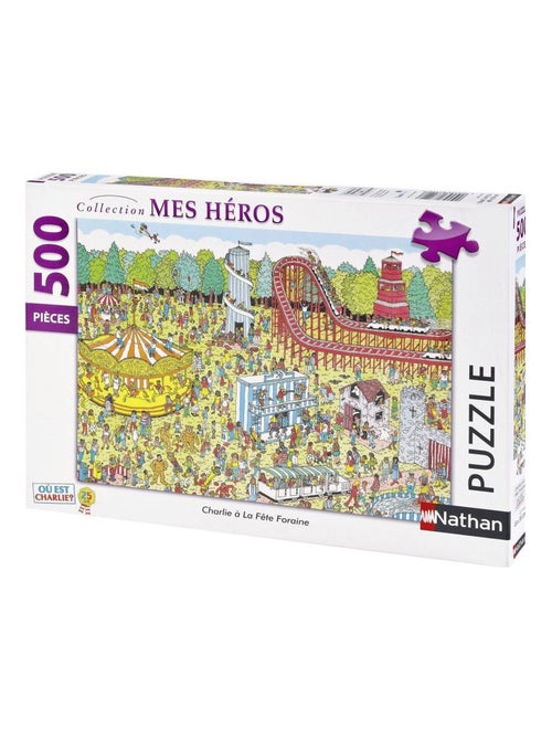 Puzzle 500 pièces : Où est Charlie ? : A la Fête Foraine - Kiabi