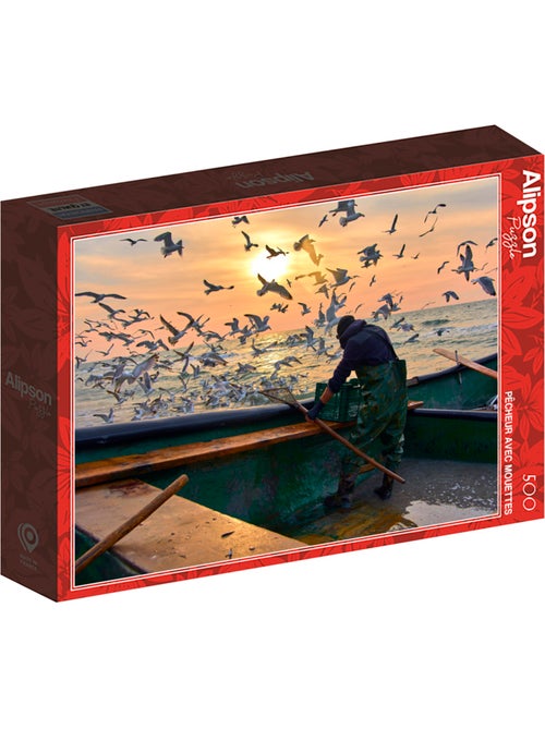 Puzzle 500 pièces Pêcheur avec Mouettes - Fabriqué en France - Kiabi Puzzle 500 pièces Pêcheur avec Mouettes - Fabriqué en France - Kiabi