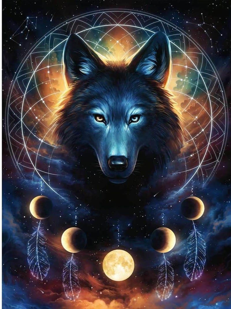 Puzzle 500 pièces phosphorescent : Star Line : Loup lumineux N/A - Kiabi