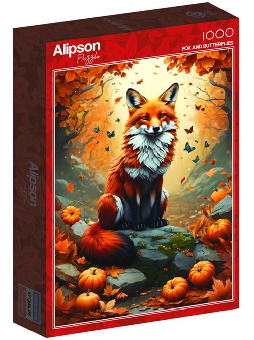 Puzzle 500 pièces Renard et Papillons - Fabriqué en France - Kiabi