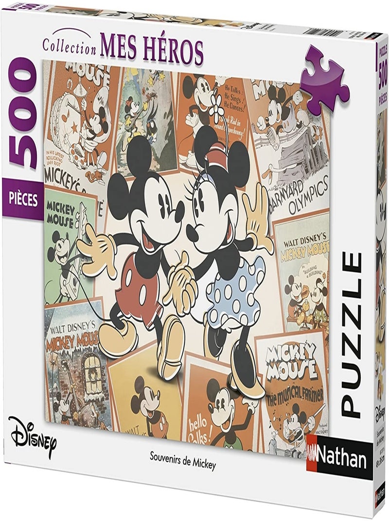 Puzzle 500 Pièces  Souvenirs De Mickey - Disney - Nathan N/A - Kiabi