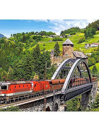 Puzzle 500 pièces : Train sur le pont