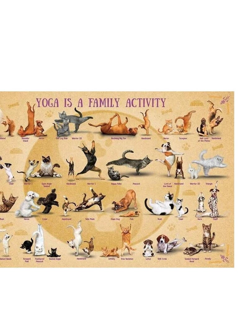 Puzzle 500 pièces XL : Le yoga est une activité familiale N/A - Kiabi