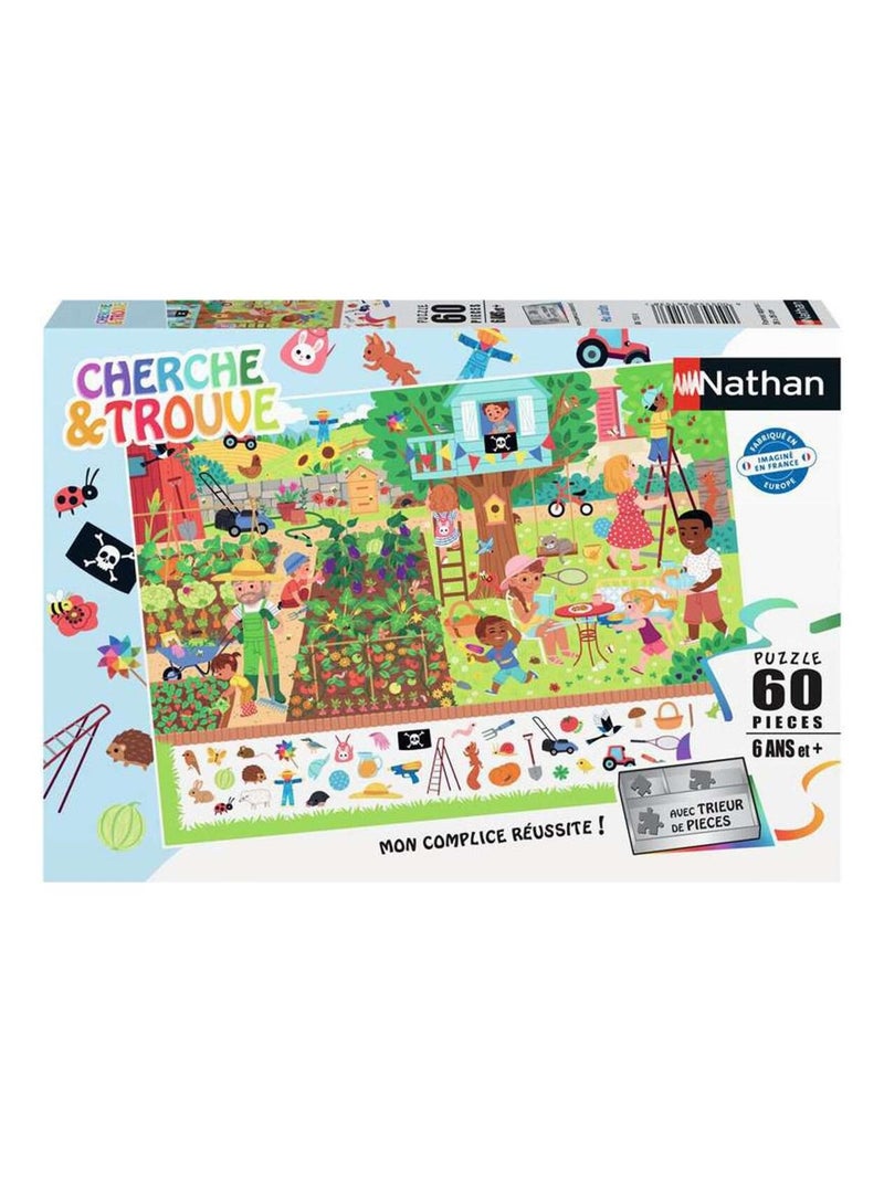 Puzzle 60 pièces : Cherche et trouve : Au jardin N/A - Kiabi