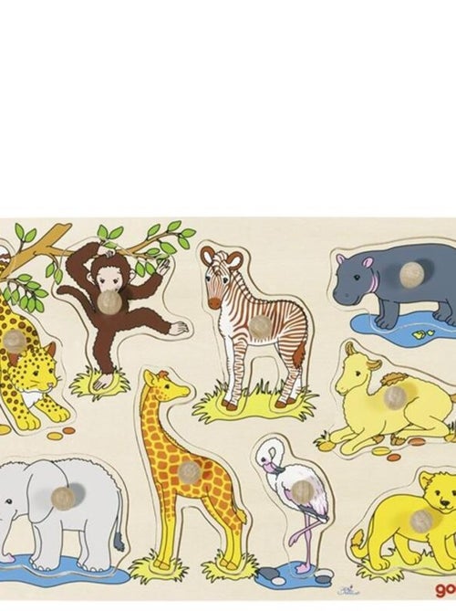 Puzzle à boutons animaux d'Afrique 9 éléments - Kiabi