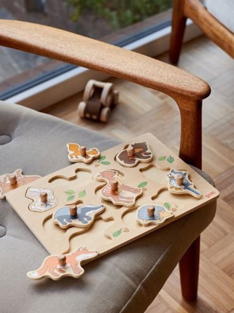 Puzzle à boutons Animaux des bois 9 éléments Multicolore - Kiabi