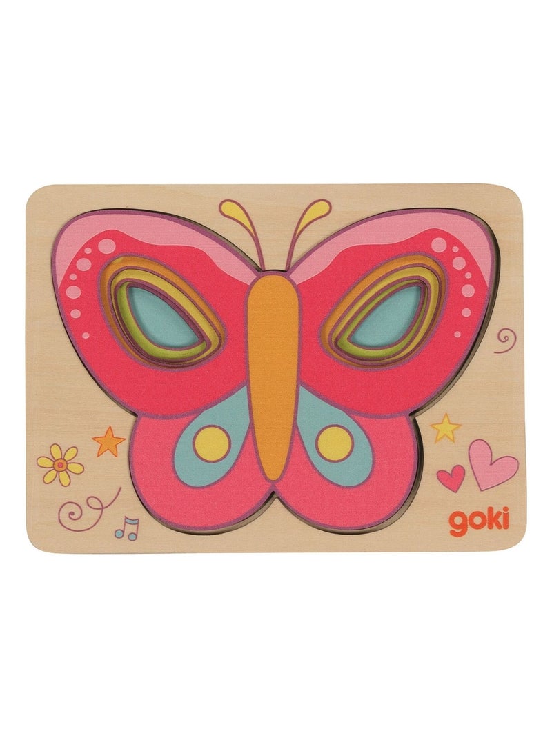 Puzzle à couches Papillon Rose - Kiabi